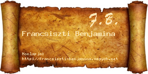 Francsiszti Benjamina névjegykártya